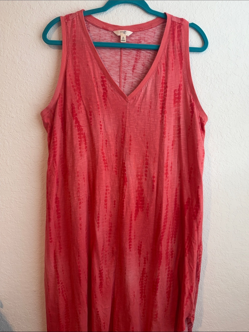 Terra & Sky Coral Sleeveless Cotton Dress
